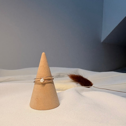 OPHELIA - Bague double avec une Perles d'eau douce