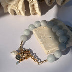Bracelet Collioure aigue marine perle d'eau douce gold filles  - Maison Roméo