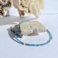 Bracelet de cheville aigue marine nacre et gold filled - Maison Roméo