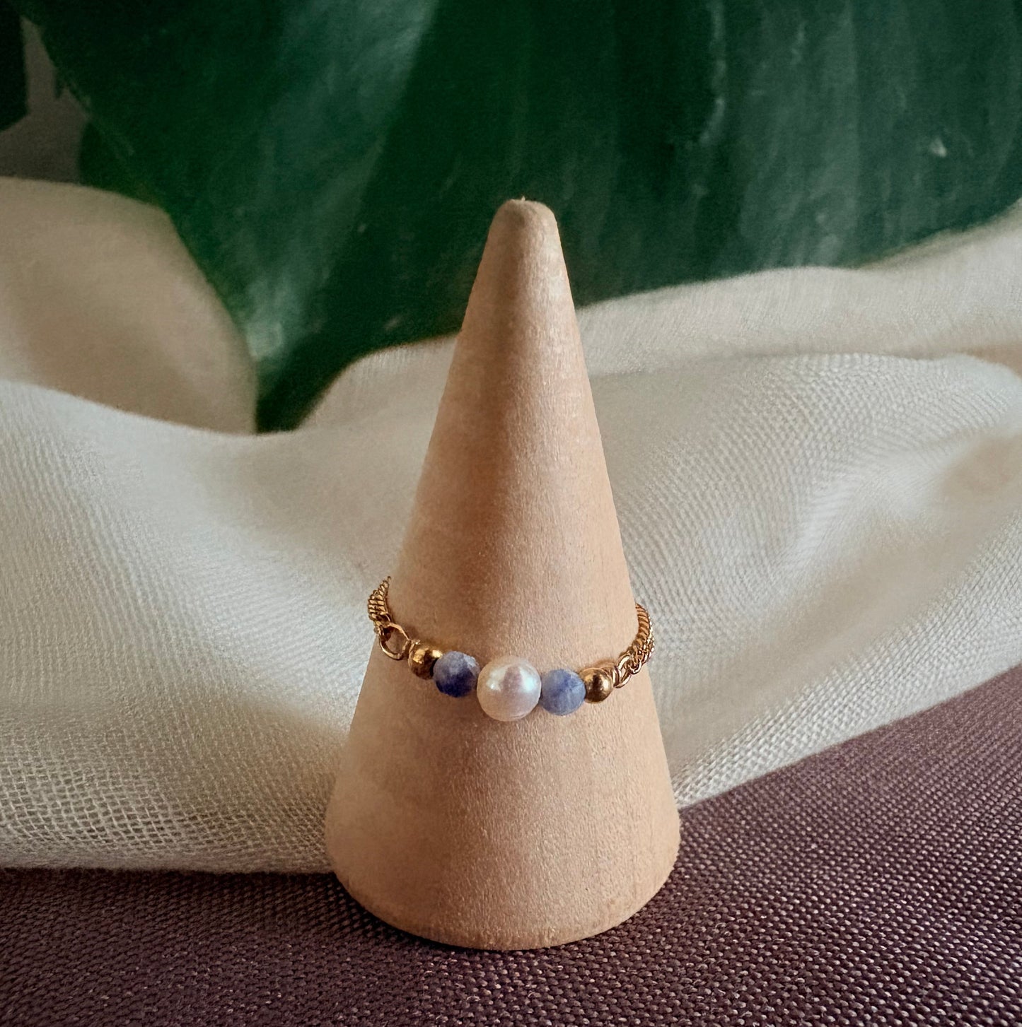 Bague chaîne en Sodalite