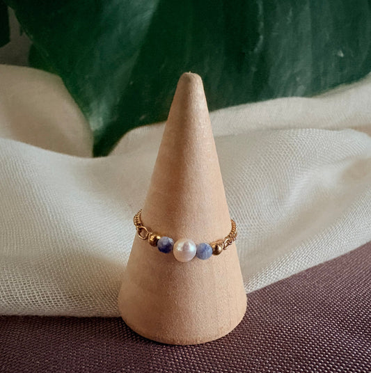 Bague chaîne en Sodalite