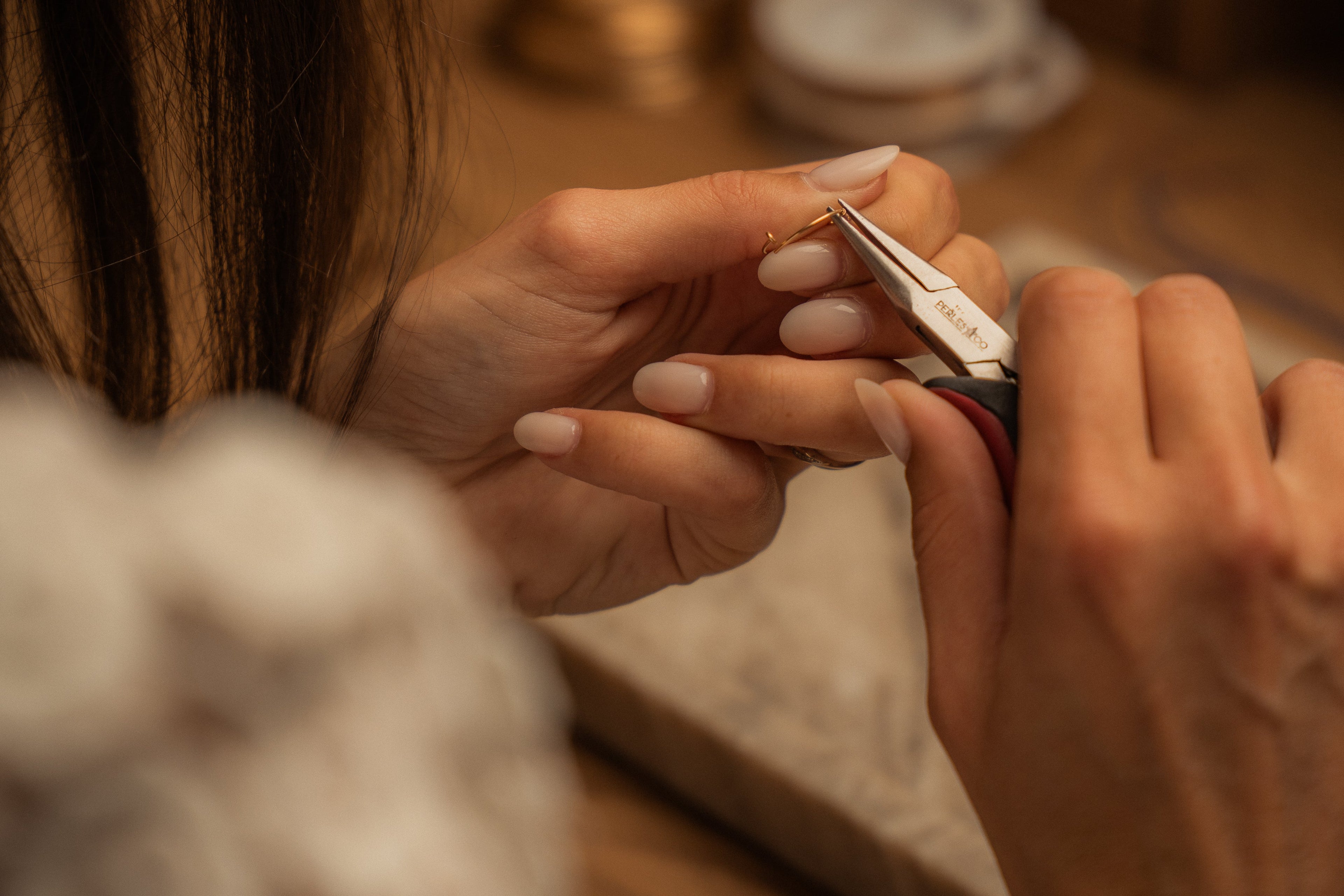 réalisation à la main de boucles d'oreilles - gold filled - améthyste  
